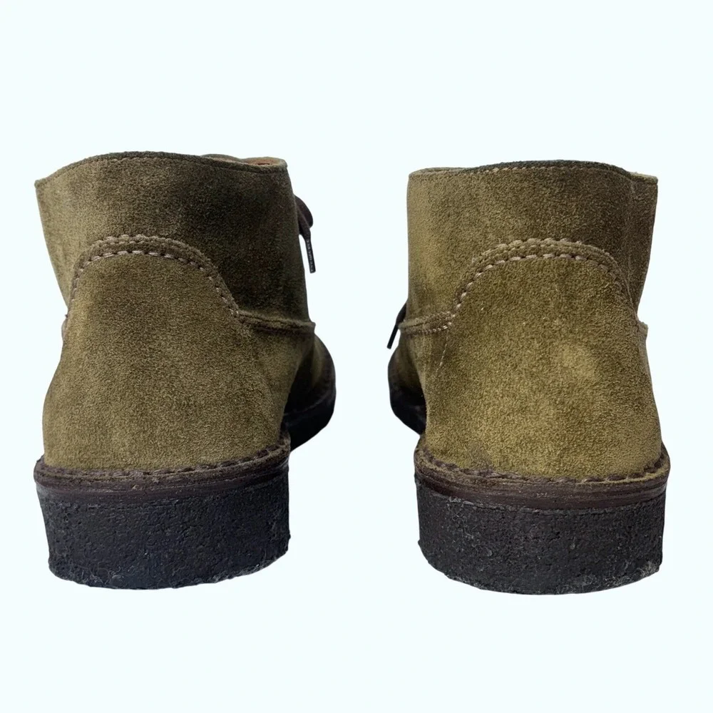 John Varvatos Chukka Boots Suede Green Lace Up Handmade ITALY Mens 10.5 RARE